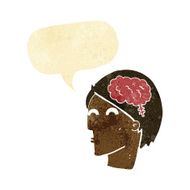 cartoon head with brain symbol speech bubble N3