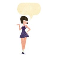 cartoon pretty woman with speech bubble N40