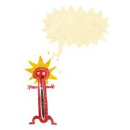 cartoon thermometer with speech bubble