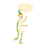 cartoon skinny santa with speech bubble N2