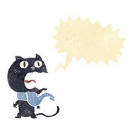 cartoon frightened cat with speech bubble N3
