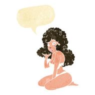 cartoon pin up girl with speech bubble N2