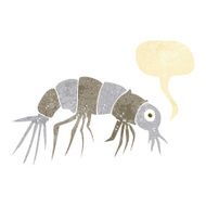 cartoon shrimp with speech bubble N3