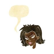 cartoon female face with speech bubble N21