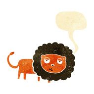 cartoon lion with speech bubble N3