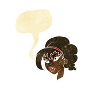 cartoon pretty woman with speech bubble N41