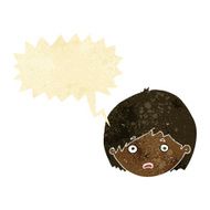cartoon unhappy boy with speech bubble N8