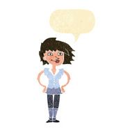 cartoon woman with hands on hips speech bubble N33