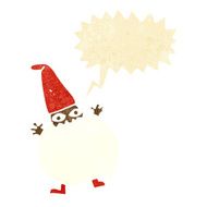 cartoon tiny santa with speech bubble N2