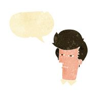 cartoon man with narrowed eyes speech bubble N2