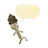 cartoon ice cream with speech bubble