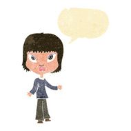 cartoon woman with open arms speech bubble N13