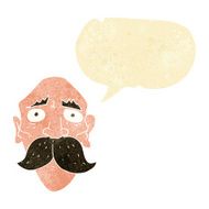 cartoon sad old man with speech bubble N4