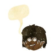 cartoon happy man with speech bubble N59
