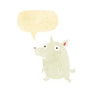 cartoon funny little dog with speech bubble N2
