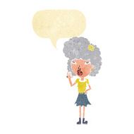 cartoon woman waving with speech bubble N41
