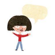 cartoon smug woman with speech bubble N4