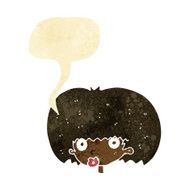 cartoon surprised woman with speech bubble N36