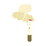 cartoon cigarette with speech bubble