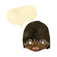 cartoon staring woman with speech bubble N5