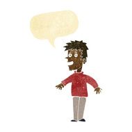 Cartoon happy boy with speech bubble N22