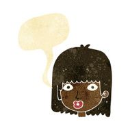 cartoon surprised woman with speech bubble N37