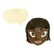 cartoon female face with speech bubble N22
