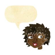 cartoon surprised woman with speech bubble N38