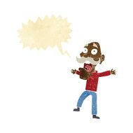 cartoon shocked old man with speech bubble N3