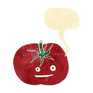 cartoon tomato with speech bubble N5