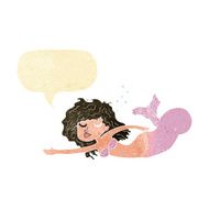 cartoon mermaid with speech bubble N12