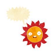 cartoon sun with speech bubble N4