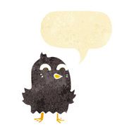 funny cartoon bird with speech bubble N18