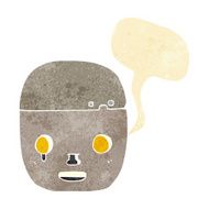 cartoon robot head with speech bubble N10