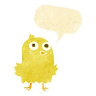 funny cartoon bird with speech bubble N19