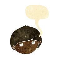 cartoon happy man with speech bubble N60