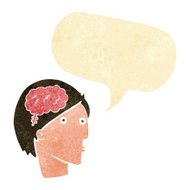 cartoon man with brain symbol speech bubble N4