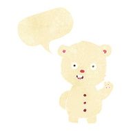 cute cartoon polar bear with speech bubble N4
