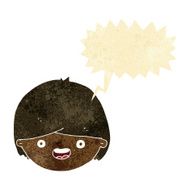 cartoon happy face with speech bubble N9