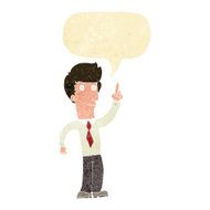 cartoon friendly man with idea speech bubble N2