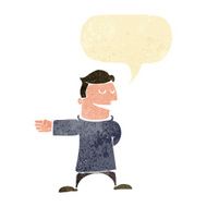 cartoon man gesturing direction with speech bubble N2