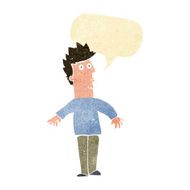 cartoon surprised man with speech bubble N23