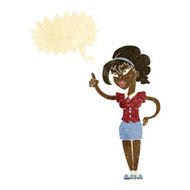 cartoon woman with idea speech bubble N38