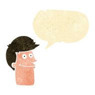 cartoon smiling man with speech bubble N6