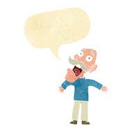 cartoon terrified old man with speech bubble N4