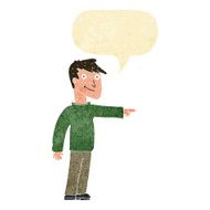 cartoon man pointing with speech bubble N21