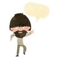 cartoon bearded man pointing and laughing with speech bubble N2