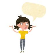 cartoon woman throwing arms in air with speech bubble N2