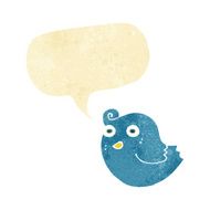 funny cartoon bird with speech bubble N21