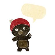 cute cartoon black bear with speech bubble N6